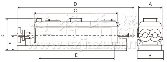 空心桨叶干燥机结构示意图 空心桨叶干燥机结构示意图